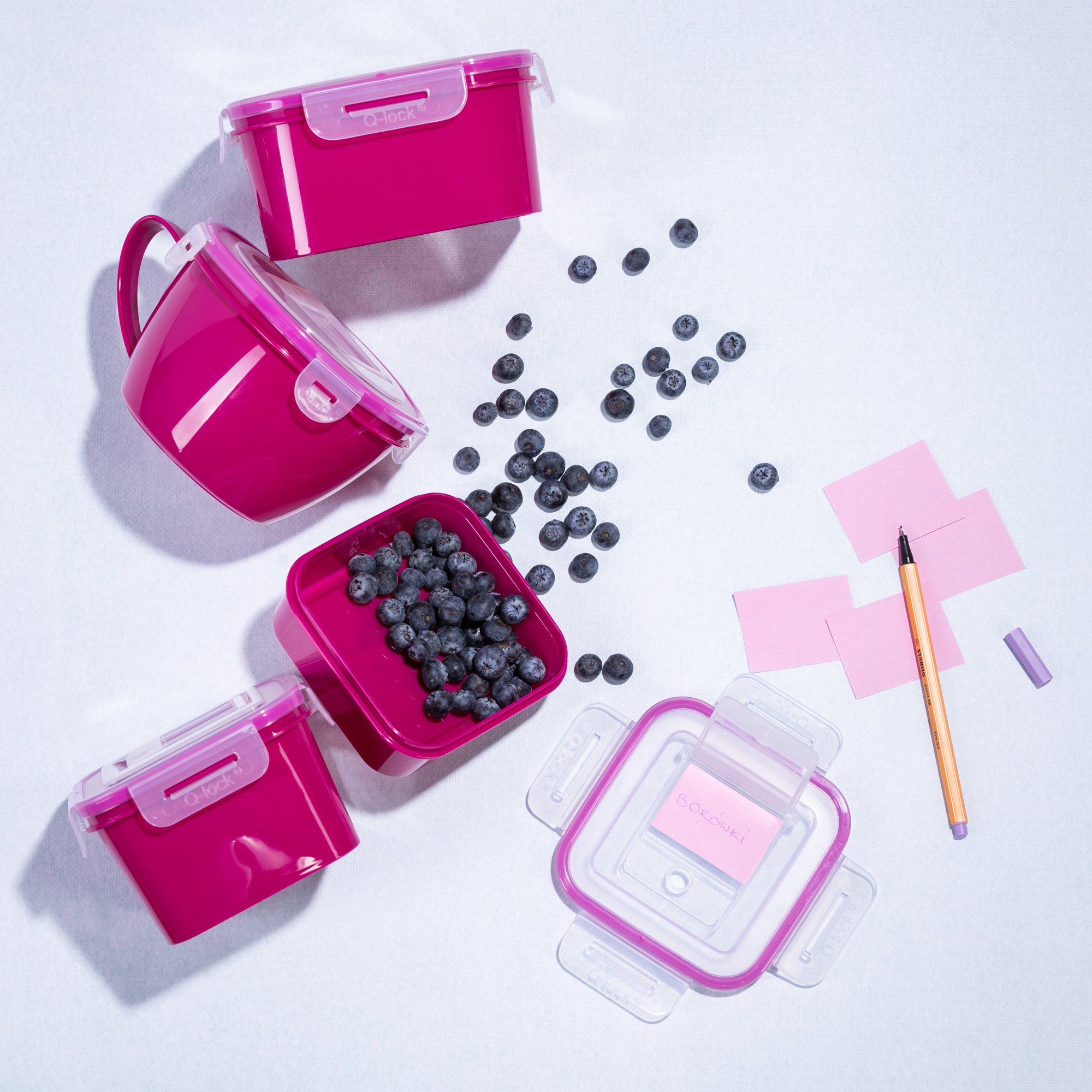 Pojemnik na żywność Q-lock Go fuksja 650 ml BRANQ