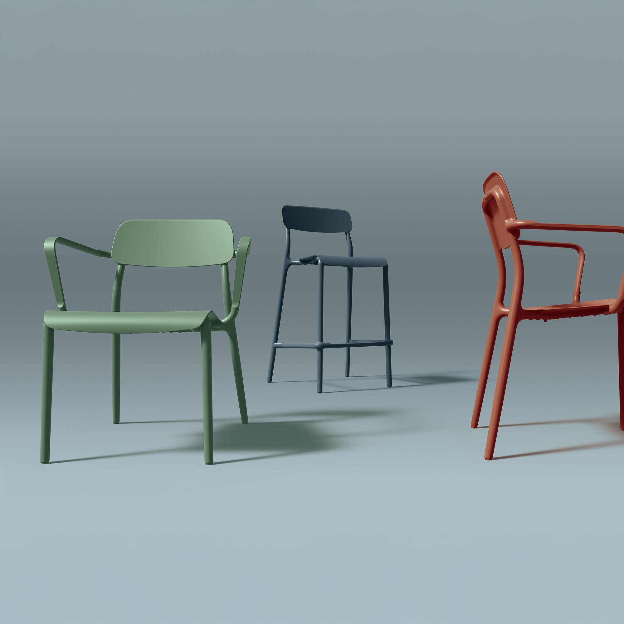 Plastové zahradní křeslo Rimo Pine Green FERNE