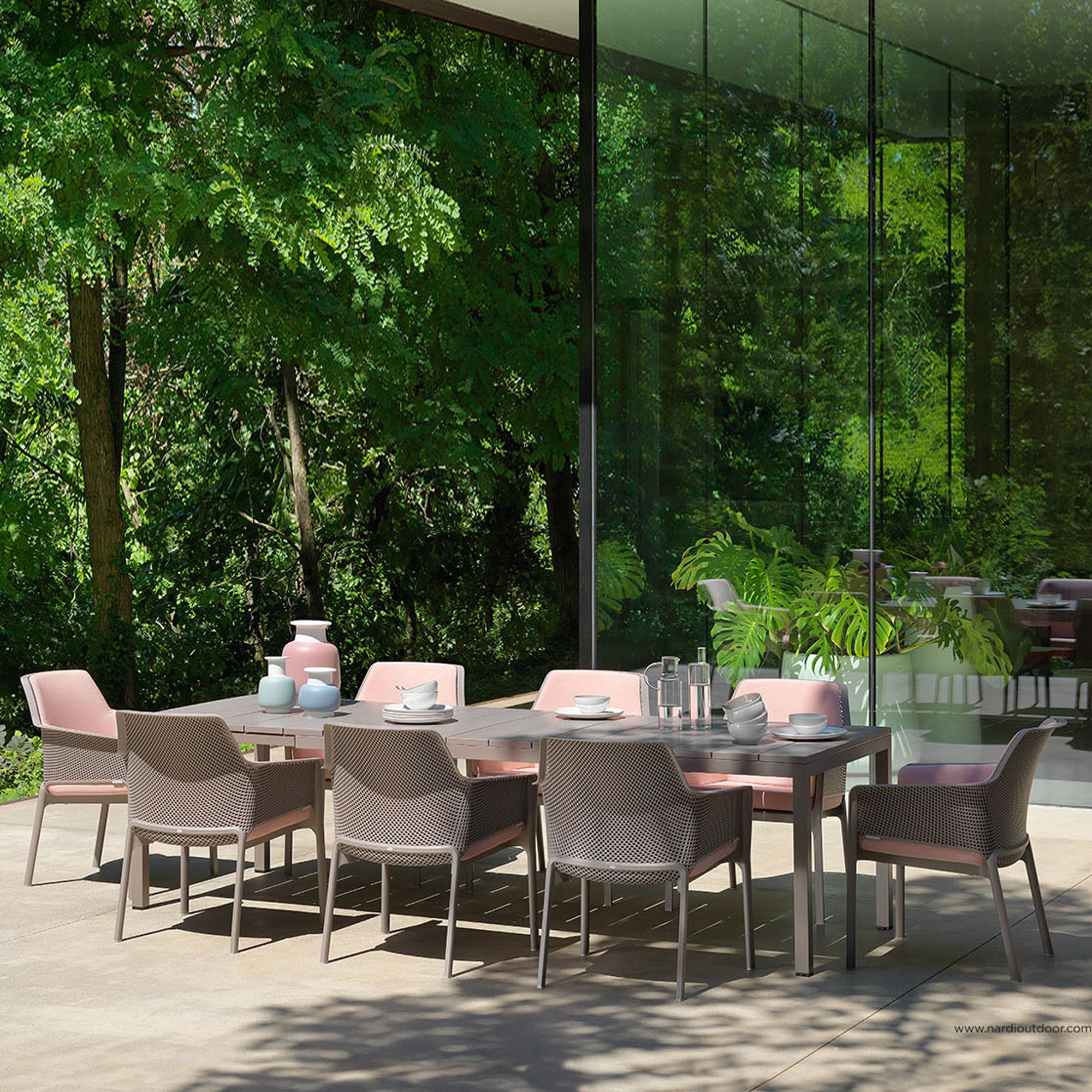 Mesa de jardín extensible Rio Tortora 85 x 140 / 210 x 76 cm NARDI
