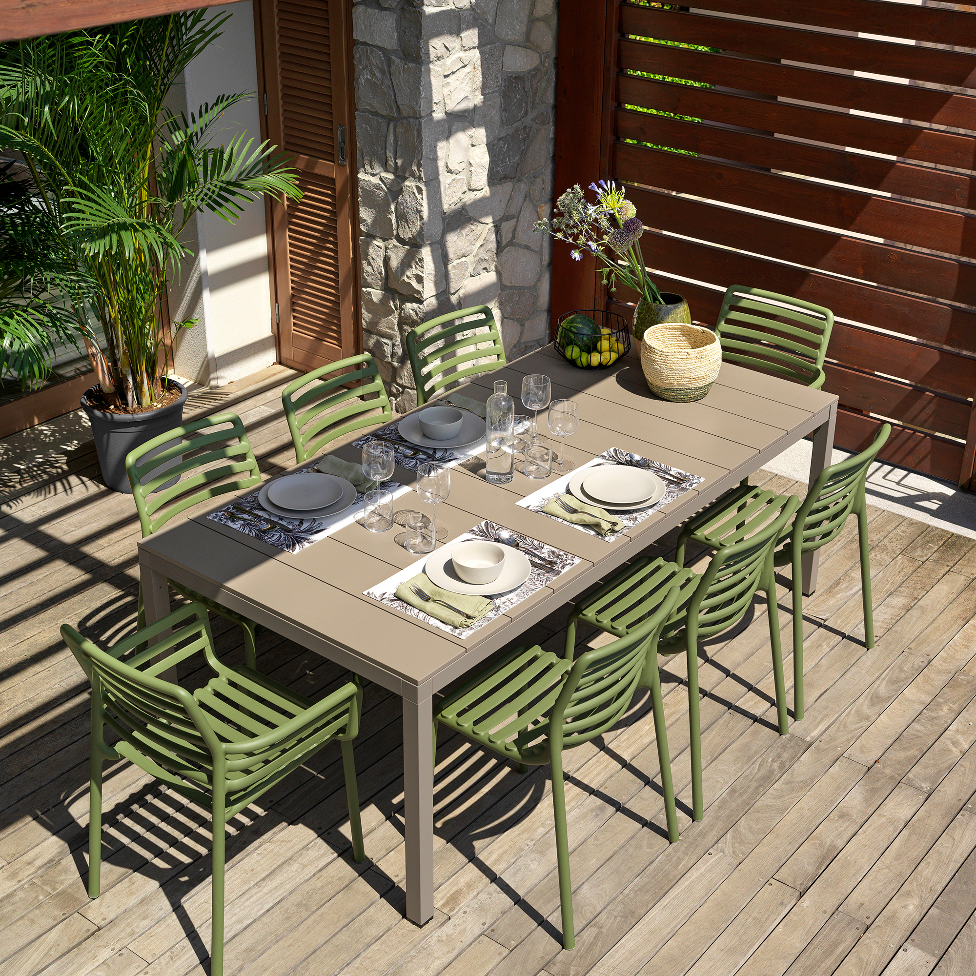 Mesa de jardín extensible Rio Tortora 85 x 140 / 210 x 76 cm NARDI