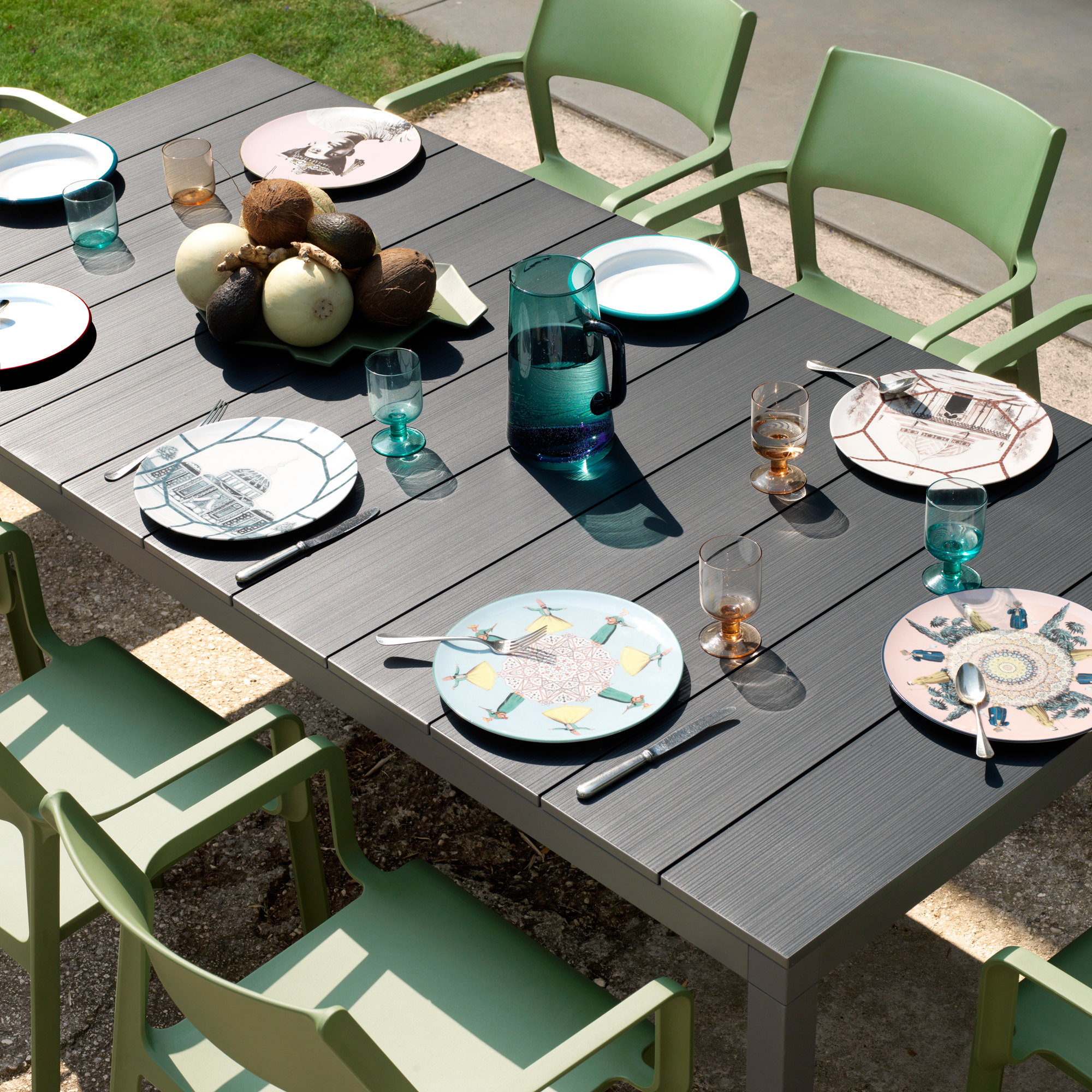 Tavolo allungabile Rio antracite 100x210/280x76 cm NARDI