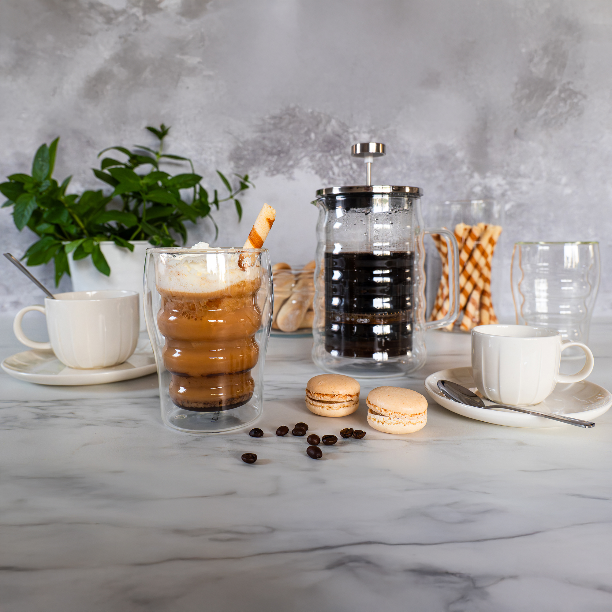 French Press na kávu a čaj Ripple 600 ml AMBITION