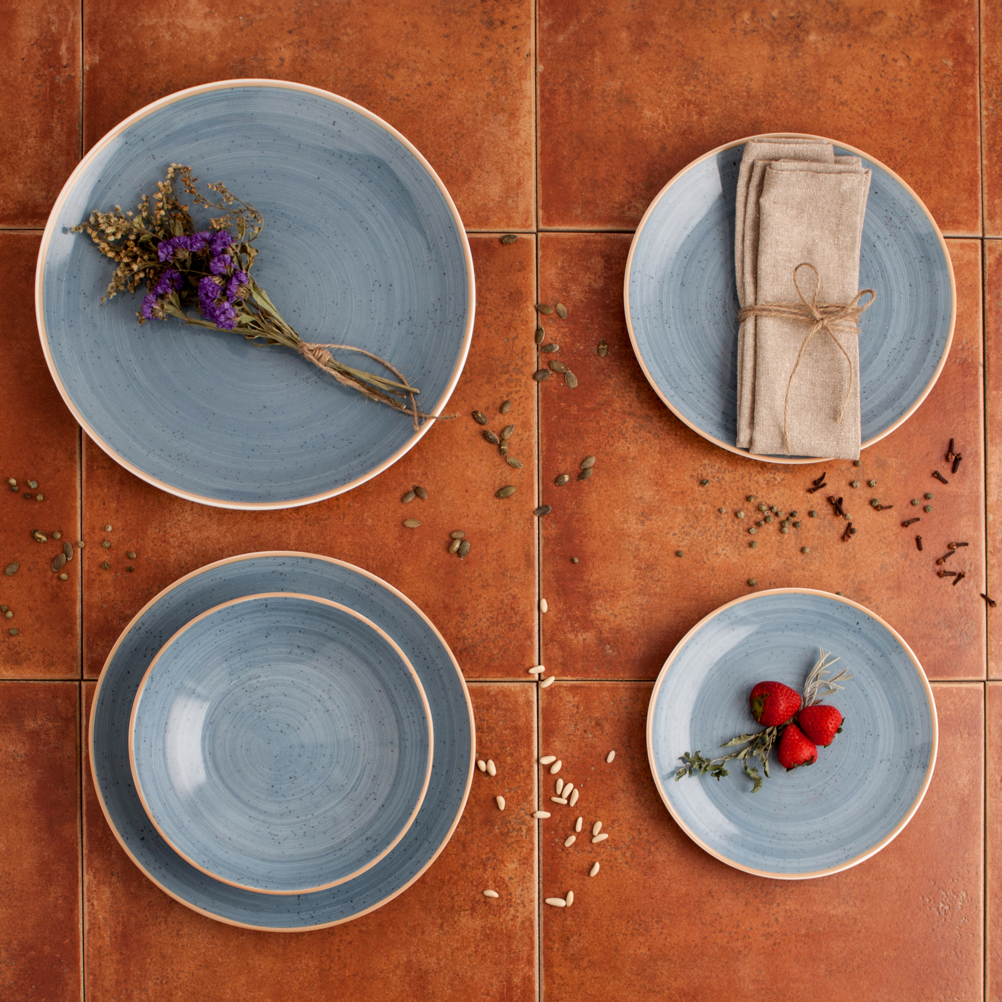 Piatto fondo calotte Terra Blue 21 cm ARIANE