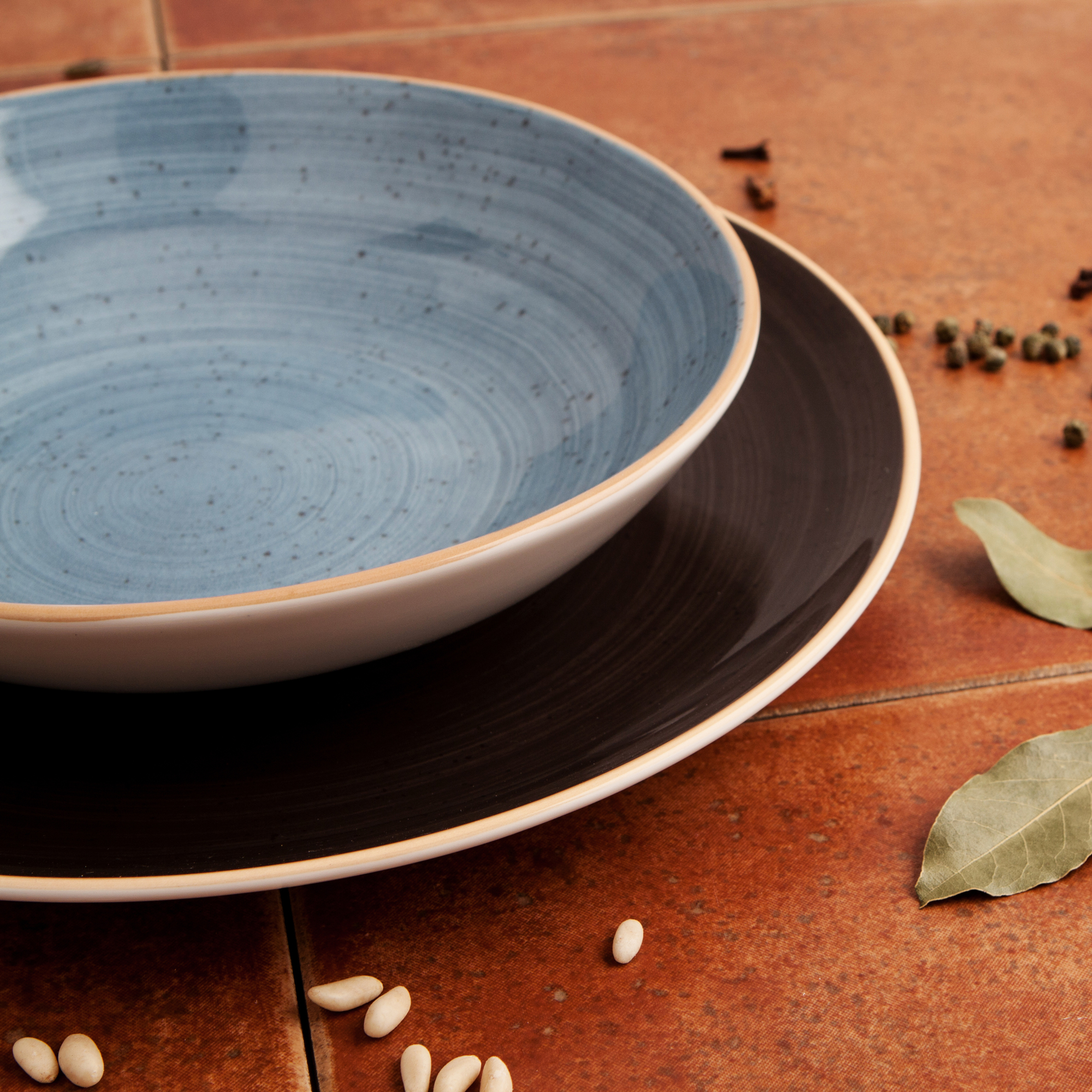 Piatto fondo calotte Terra Blue 26 cm ARIANE