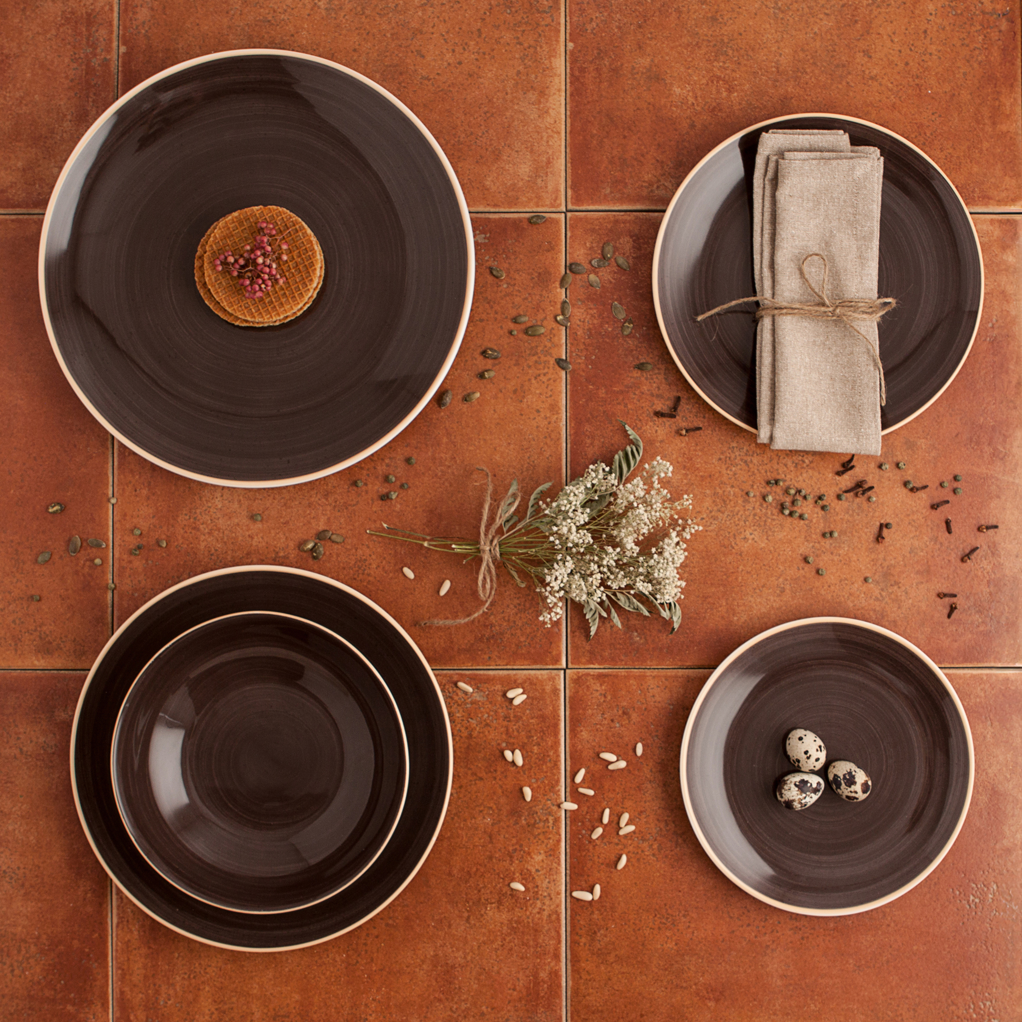 Piatto piano Terra Mokka 27 cm ARIANE