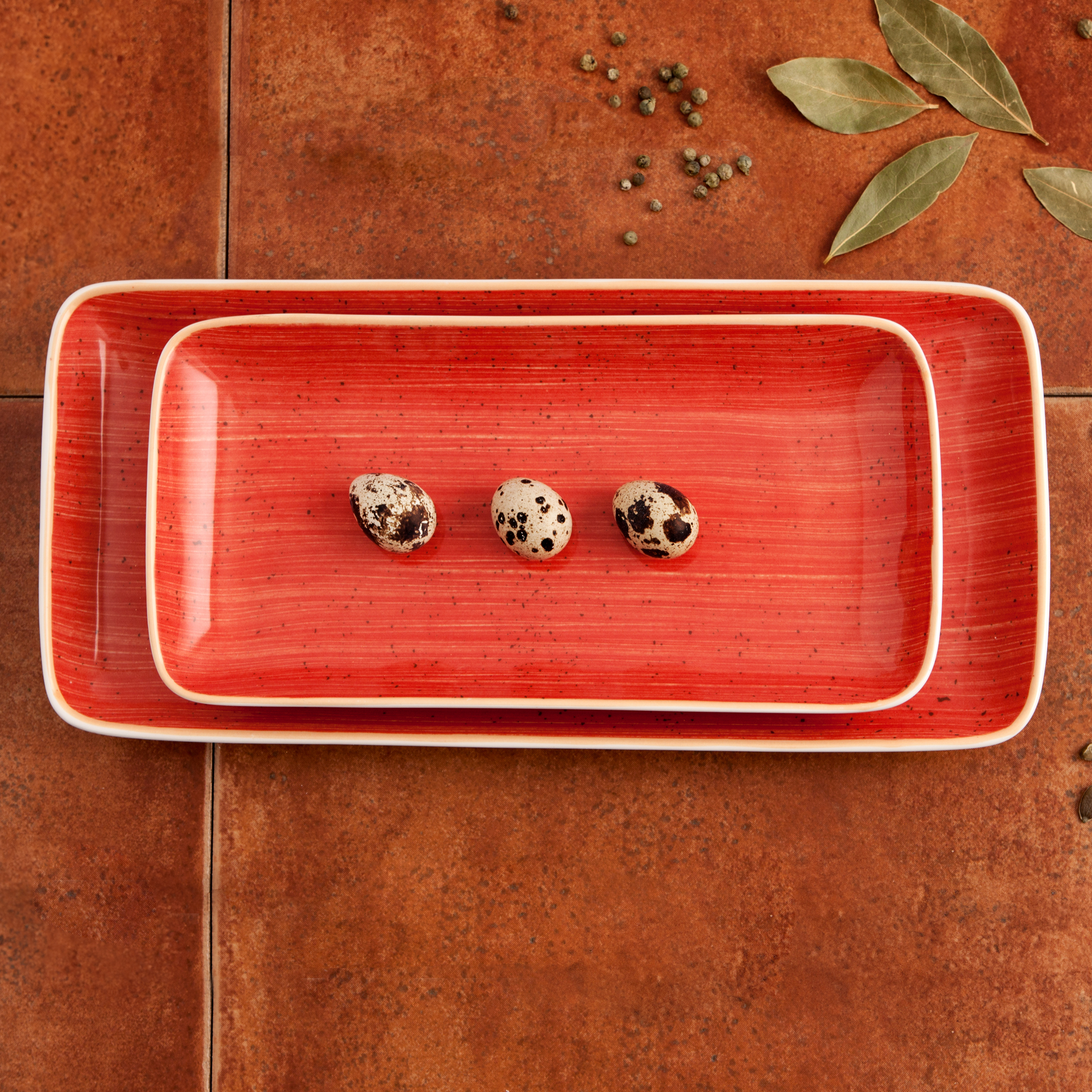 Porcelánový servírovací tanier Terra Red 28 x 14 cm ARIANE