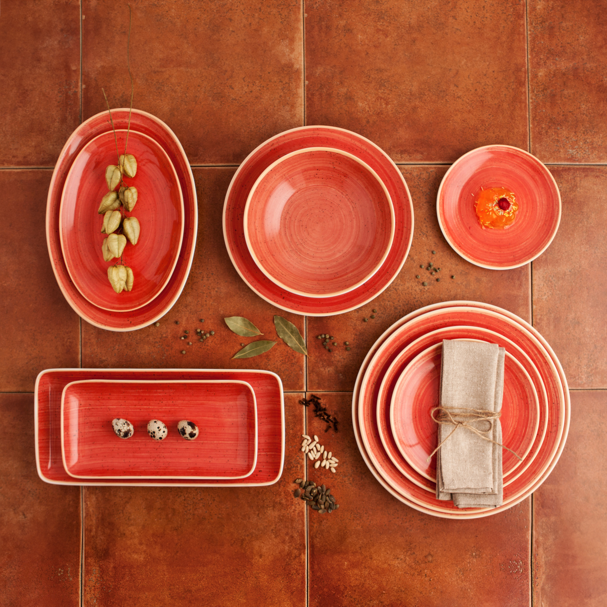 Piatto fondo calotte Terra Red 26 cm ARIANE