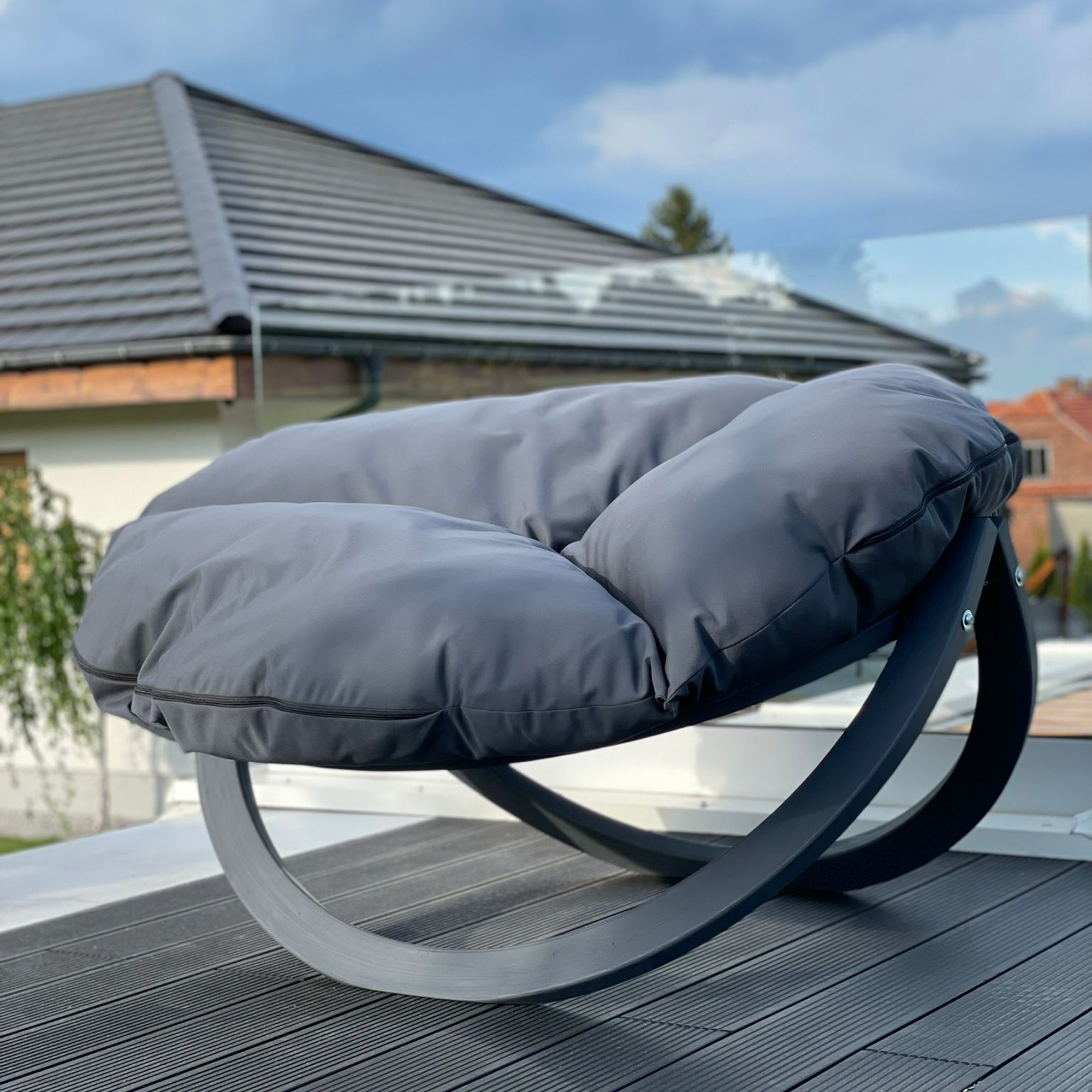 Dřevěné zahradní křeslo Tiga Outdoor grafit CZILLO
