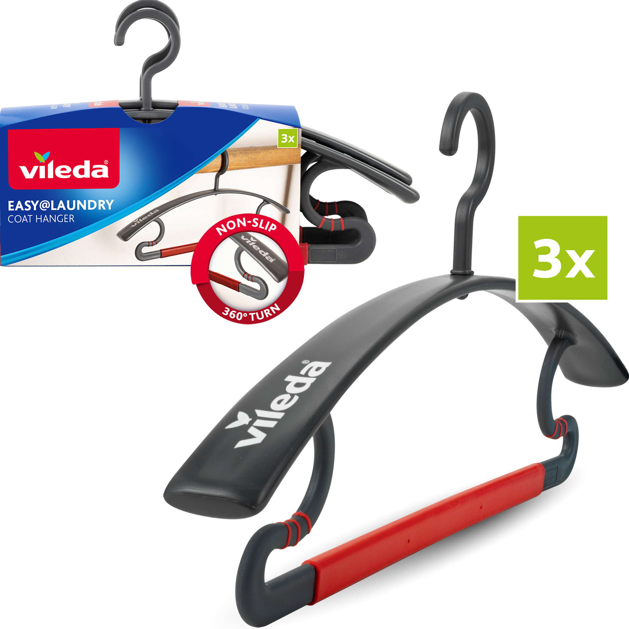 Set of 3 premium hangers Easy Laundry VILEDA