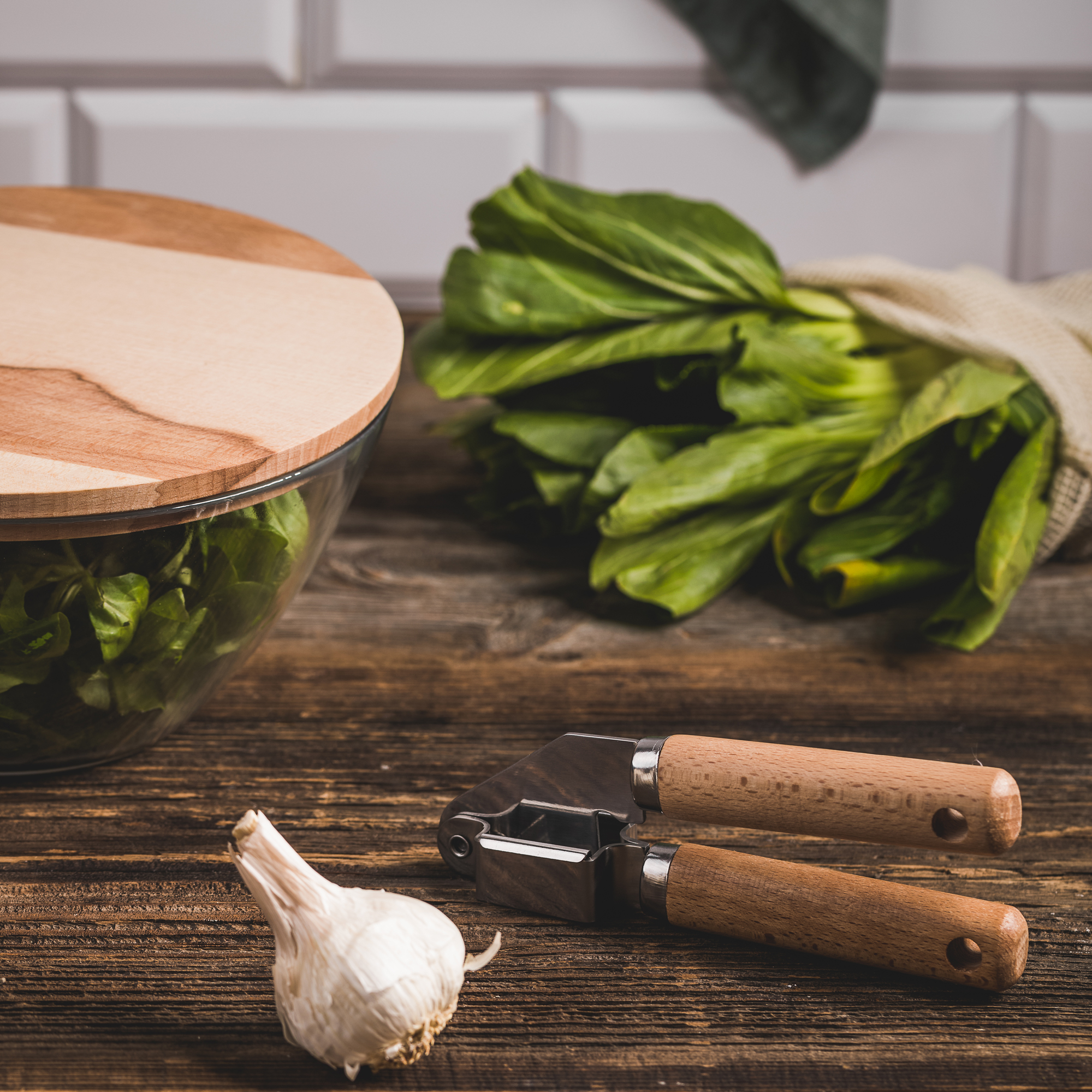 Set di utensili da cucina con rotella tagliapizza Natural 4-pezzi AMBITION