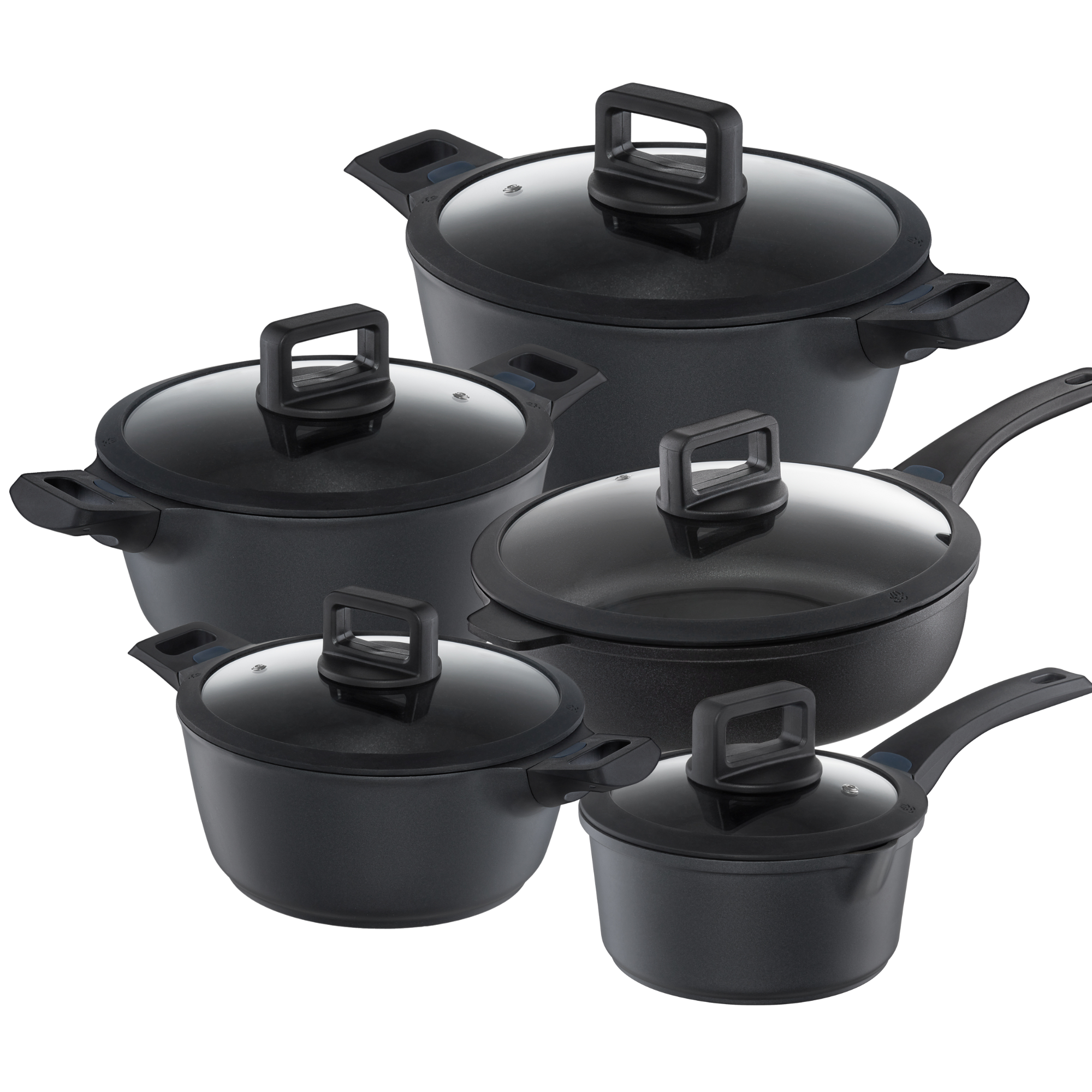 Set of 10-piece pots with Ultimo frying pan with ILAG Ultimate coating AMBITION