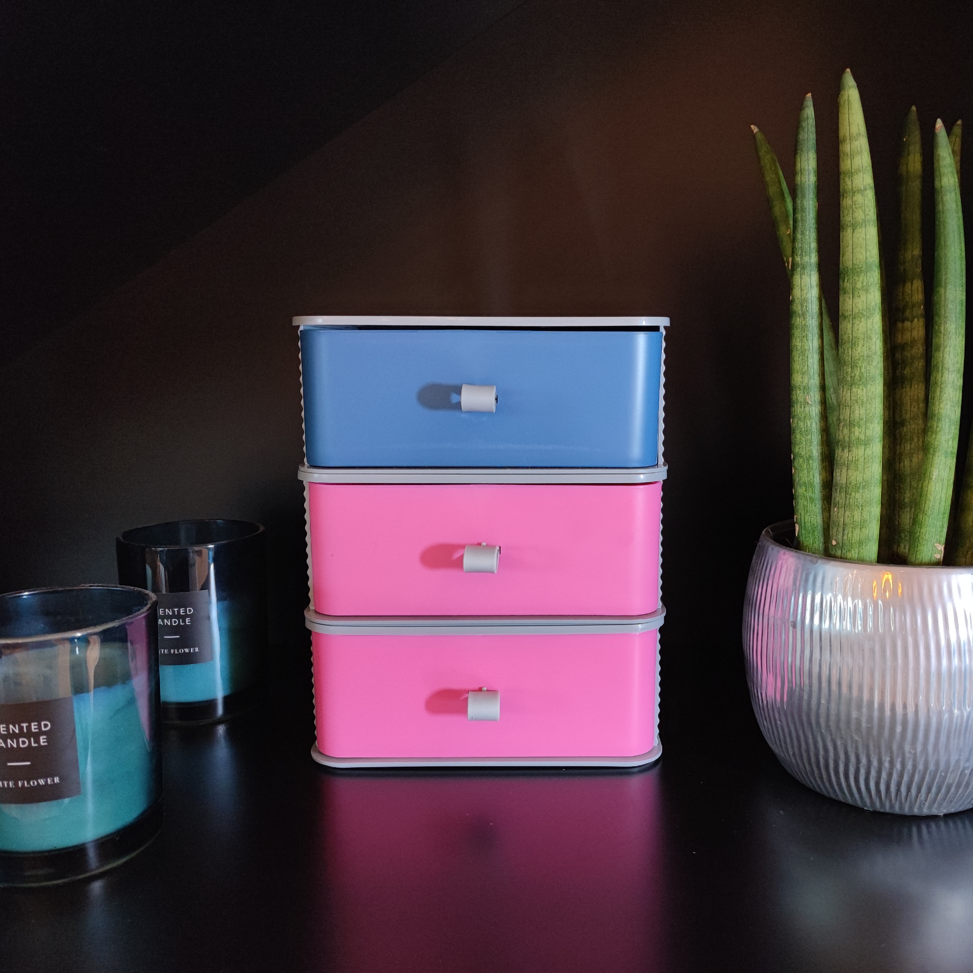 Organizator sertar 17,5 x 19,5 x 7 cm roz DOMOTTI