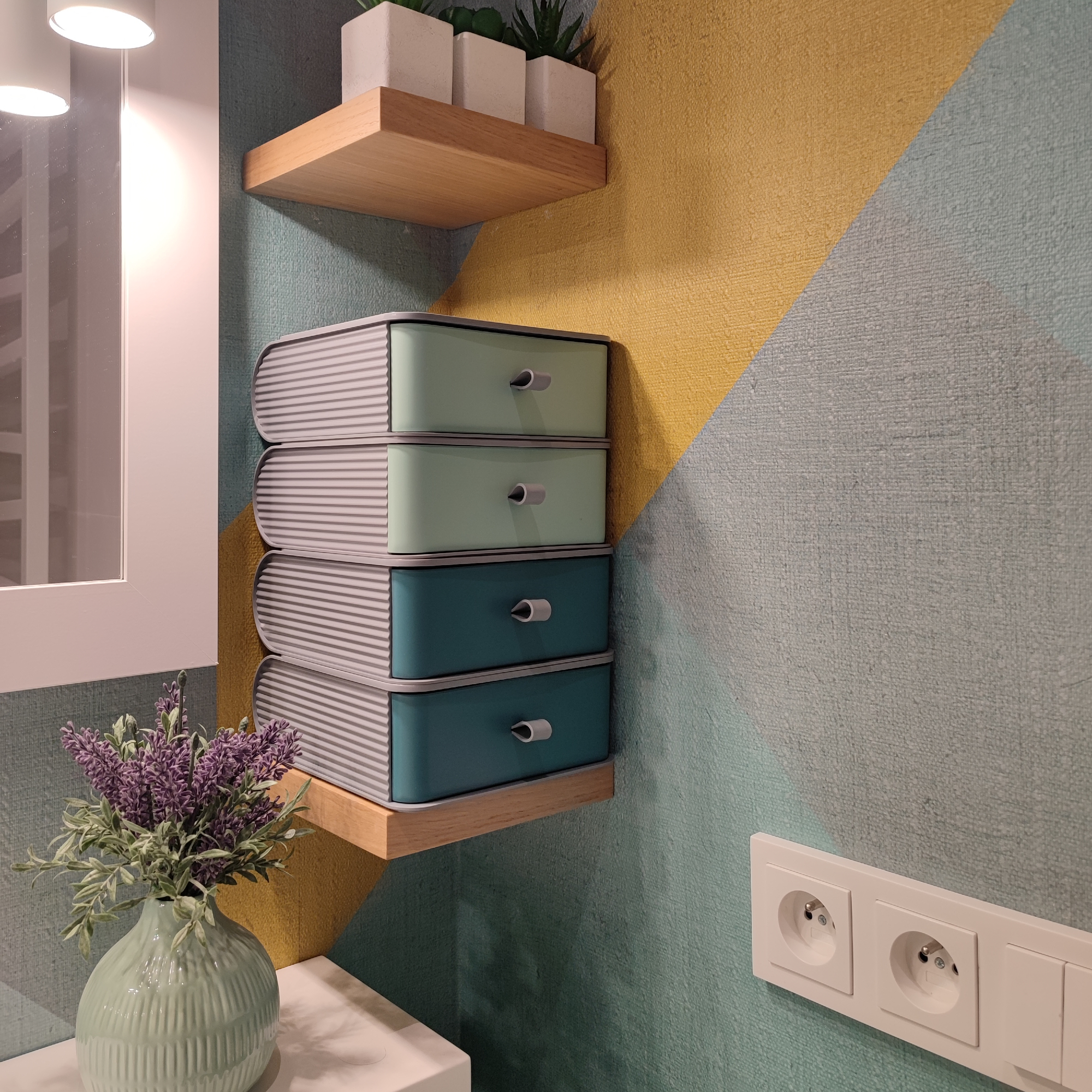 Organizator sertar 17,5 x 19,5 x 7 cm ciemny zielony DOMOTTI