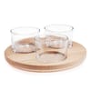 Komplet 3 salaterek na drewnianej desce 21 cm GLASMARK