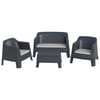 Komplet mebli ogrodowych Ratan In & Out antracytowy KETER