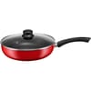 Patelnia głęboka Galla 28 cm z pokrywką Indukcja Red DOMOTTI
