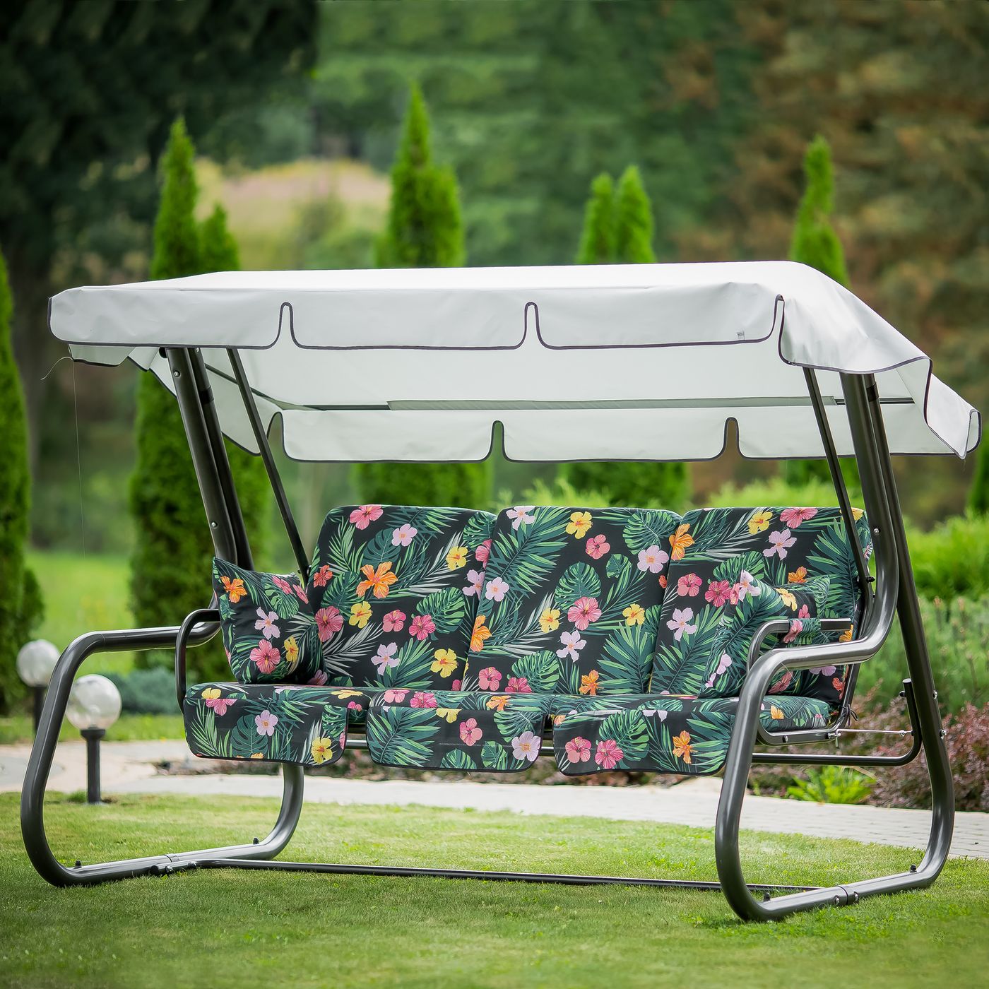 Cojines Exterior Jardín Italianos Cojines Para Balancín De Jardín 3 Plazas  - Incluye Techo, Fabricado En Italia Tumbonas Jardin Exterior, image size:1400x1400