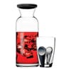 Karafka 1,26 l z silikonową pokrywką i 6 szklanek 260 ml z szarym uchwytem PASABAHCE