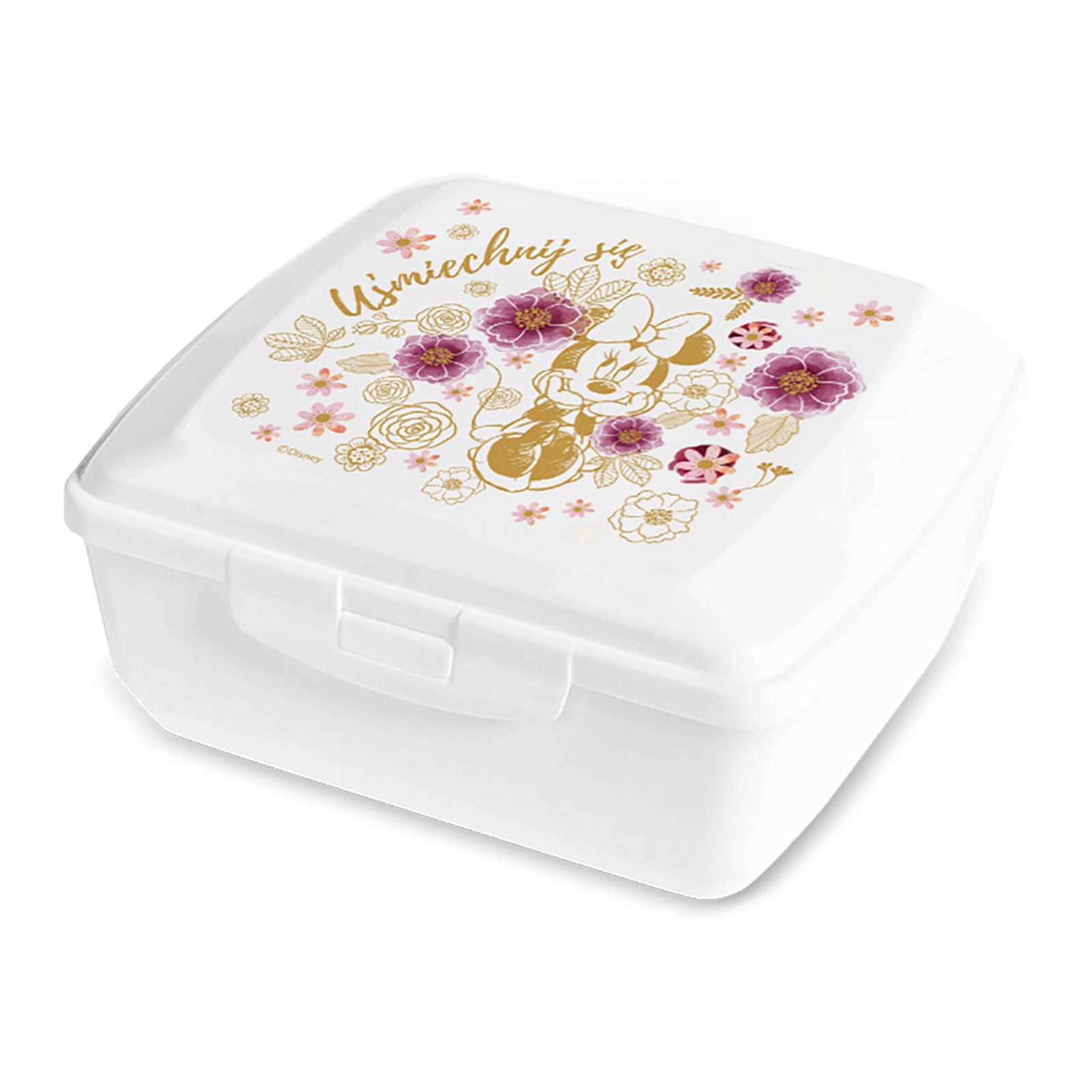 Caja para merienda lonchera Minnie Flowers Gold 14,5 x 13 cm DISNEY