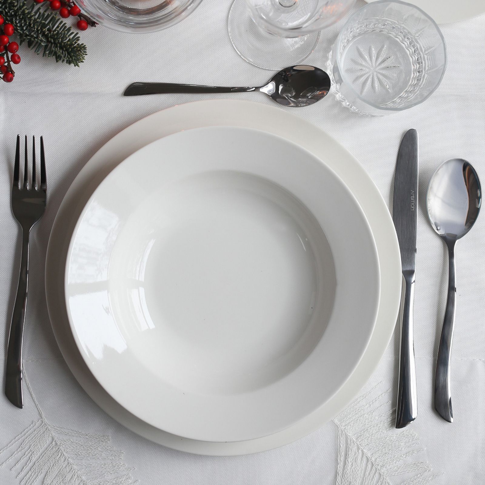 Serwis obiadowy 18-elementowy Aura White