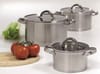 Komplet garnków ze stali nierdzewnej Lex 6-elementowy (16-18-20 cm) AMBITION