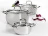 Komplet garnków ze stali nierdzewnej Malva 6-elemementowy 16 / 20 / 24 cm AMBITION