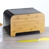 Bread box Nordic with cutting board 35 x 21,5 x 21,5 cm black AMBITION