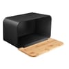 Bread box Nordic with cutting board 35 x 21,5 x 21,5 cm black AMBITION