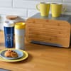 Bread box Nordic with cutting board 35 x 21,5 x 21,5 cm gray AMBITION