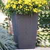 Doniczka kwadratowa Rattan 38,5 x 38,5 x 57 cm antracyt KETER