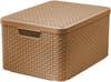 Kosz z pokrywką Rattan Style L 44 x 33 x 24 brąz CURVER