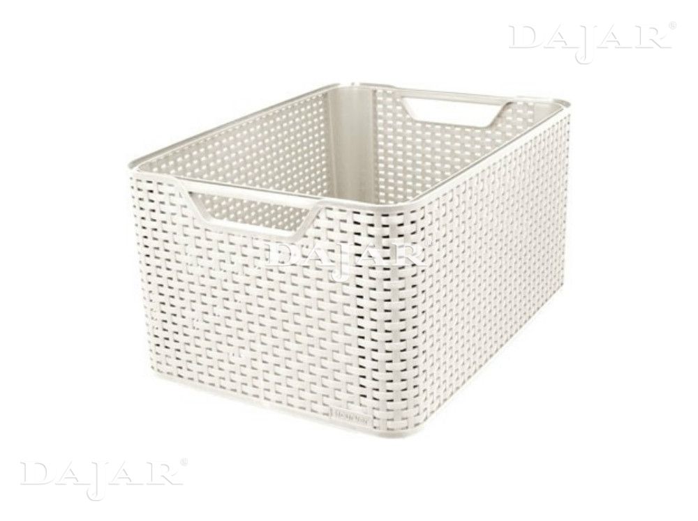 Storage basket with lid Rattan Style S 28,5 x 19,4 x 13 cm dark brown CURVER