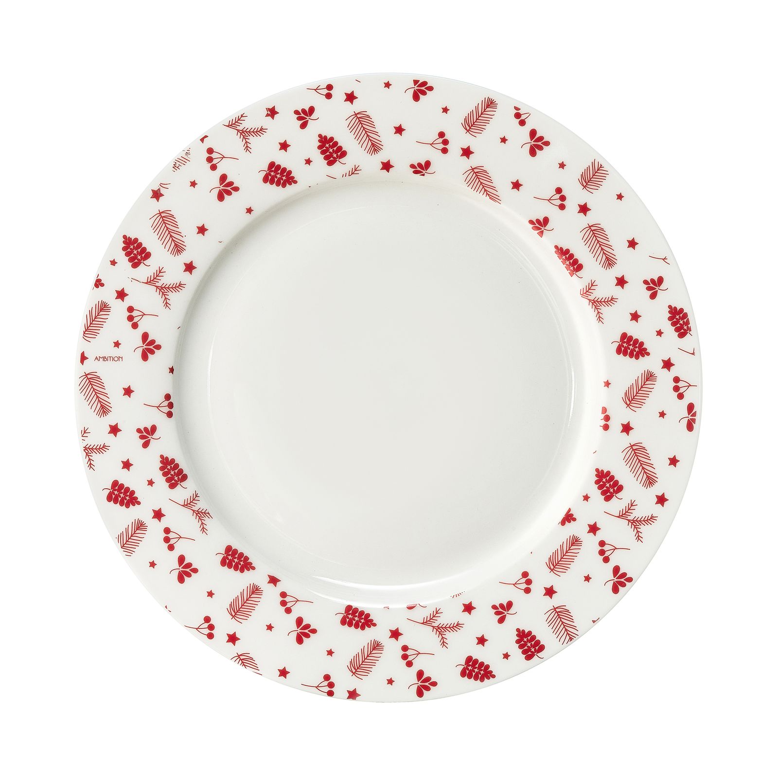 Plato de postre Pine red 19 cm AMBITION